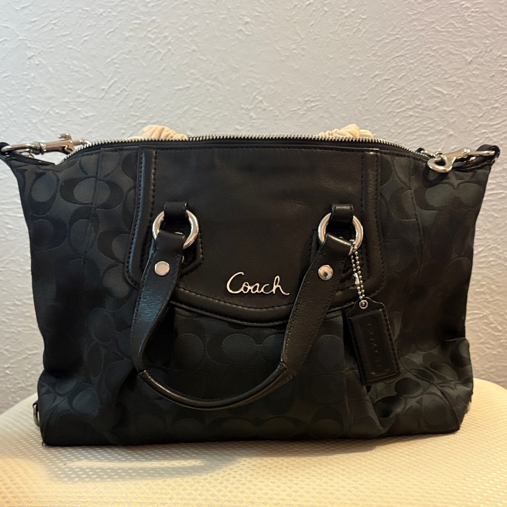 Coach Black Signature Tote Bag